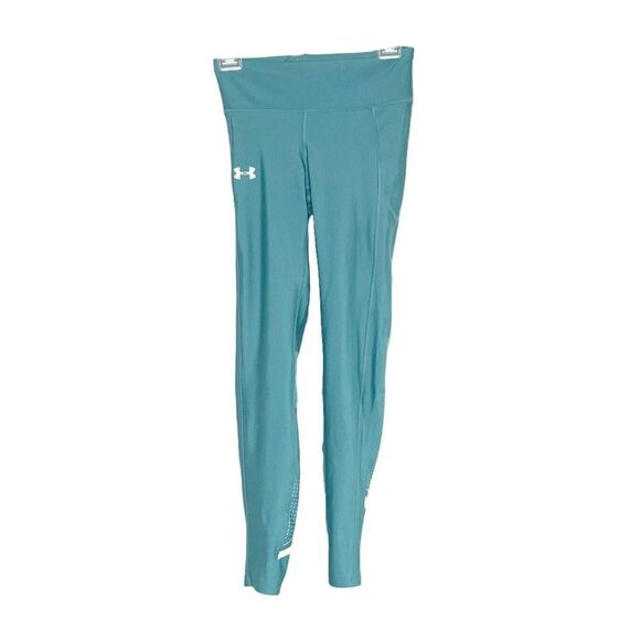 UA Under Armour Women’s Blue Teal Heat Gear Compression RUN Leggings Size Small - Picture 1 of 7